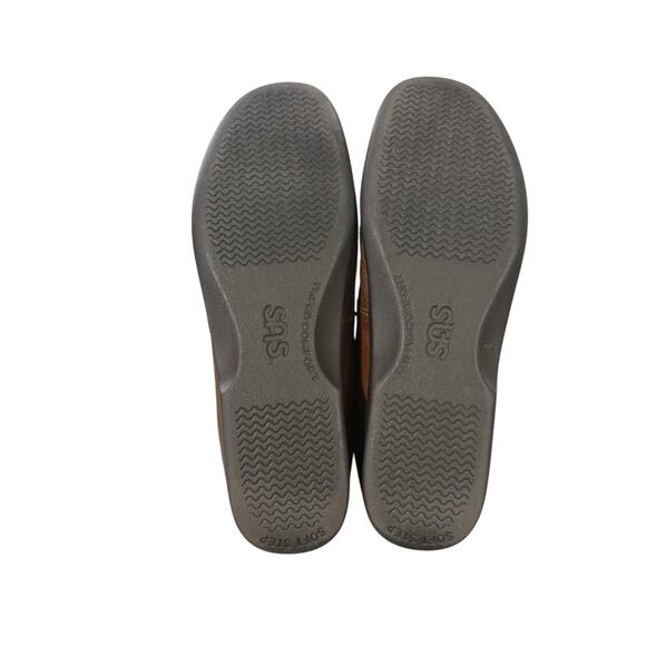 SAS Womens Twin Loafer Size 6.5 S Brown Leather Comfort Tripad Flat Slip On Shoe - Picture 3 of 8